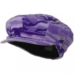 Newsboy Caps Camo Fleece Newsboy Hat - Purple - CC18GYZI8CA $17.60