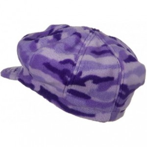 Newsboy Caps Camo Fleece Newsboy Hat - Purple - CC18GYZI8CA $17.60