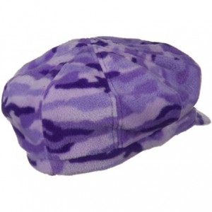 Newsboy Caps Camo Fleece Newsboy Hat - Purple - CC18GYZI8CA $17.60