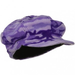 Newsboy Caps Camo Fleece Newsboy Hat - Purple - CC18GYZI8CA $17.60