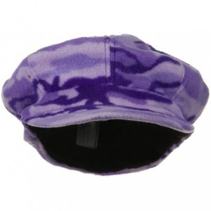 Newsboy Caps Camo Fleece Newsboy Hat - Purple - CC18GYZI8CA $17.60