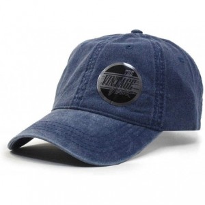 Baseball Caps Blank Dad Hat Cotton Adjustable Baseball Cap - Navy Washed Strap - CP12NSM5WAB $9.98