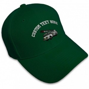 Baseball Caps Custom Baseball Cap Firefighter Truck Hook and Ladder Embroidery Strap Closure - Forest Green - CF18SDZZGRQ $11.06