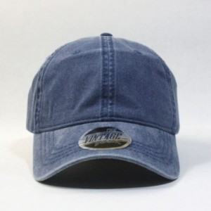 Baseball Caps Blank Dad Hat Cotton Adjustable Baseball Cap - Navy Washed Strap - CP12NSM5WAB $9.98