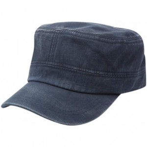 Sun Hats Military Adjustable Packable Fashionable Flat Top - Navy - C418UKUORYY $19.29