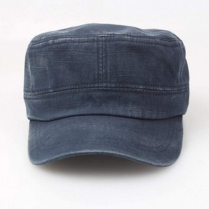 Sun Hats Military Adjustable Packable Fashionable Flat Top - Navy - C418UKUORYY $8.72