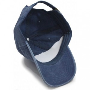 Baseball Caps Blank Dad Hat Cotton Adjustable Baseball Cap - Navy Washed Strap - CP12NSM5WAB $9.98