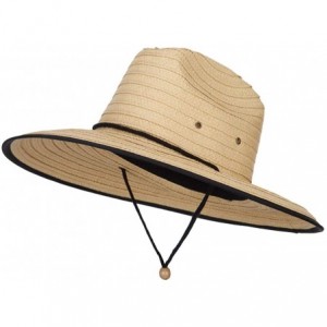 Sun Hats Men's Paper Braid Life Guard Hat - Tan - CG12CX1KACR $78.76