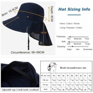 Sun Hats Womens Packable SPU 50 Summer Sun Bucket Ponytail Hat Outdoor Beach Hiking Chin Strap Floppy Safari 55-59CM - CQ18SR...