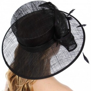 Bucket Hats Dress Derby hat Women- for Church Party Kentucky Bridal Wedding Cocktail- Wide Brim Flower Cloche Bucket - Black ...