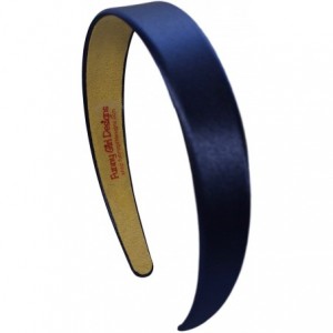 Headbands 1 Inch Wide Satin Headband - Navy Blue - CC12GXPHE8N $11.48