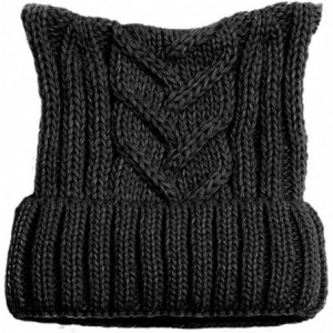 Skullies & Beanies Winter Knit Beanie Lady Women Rights March Pussycat Hat Handmade Cap - Black - CR18L3XZQZH $21.45