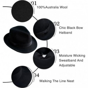 Fedoras Wool Trilby Hat Felt Fedora Hats Men Wide Brim Manhattan Gangster Gatsby Costume Caps Wonderful - A2-black - C118WODQ...