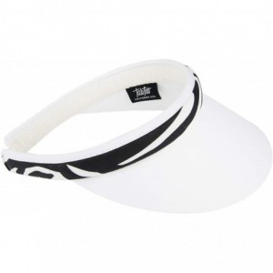 Visors Women's Clip On Round Brim Visor - White/Zebra - CY18M0KLEYM $31.26