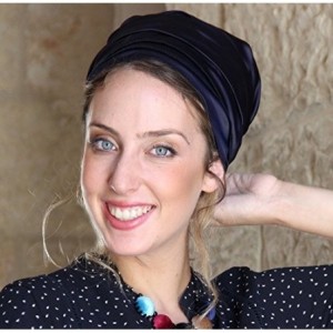 Headbands Tichel Full Hair Covering Snoods Lovely Turban One Size Blue Navy - Blue Navy - CT183ZGE37U $44.56