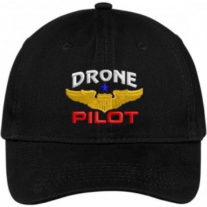 Baseball Caps Drone Pilot with Wings Low Profile Baseball Cap - Black - CH129G5XUHB $14.92