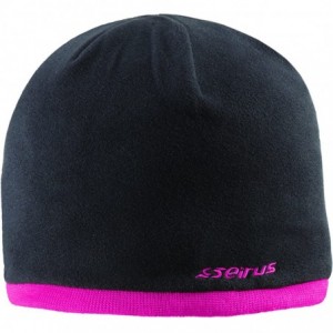 Skullies & Beanies Junior Fleece Knit Cold Weather Fashion Hat Beanie - Black/Berry - CV11EU1C6N1 $22.69