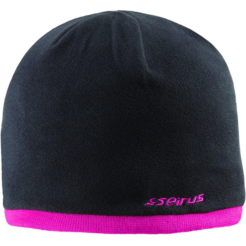 Skullies & Beanies Junior Fleece Knit Cold Weather Fashion Hat Beanie - Black/Berry - CV11EU1C6N1 $22.69