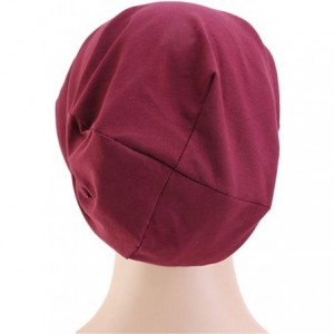 Skullies & Beanies Satin Silk Lined Sleep Cap Beanie Premium Cotton Chemo Caps Lightweight- Cozy Girl Slap Headwear Gifts - W...