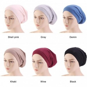 Skullies & Beanies Satin Silk Lined Sleep Cap Beanie Premium Cotton Chemo Caps Lightweight- Cozy Girl Slap Headwear Gifts - W...