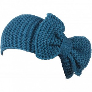 Headbands Women's Crochet Big Bow Knitted Winter Headband 2 - Skyblue - CU1870K2A3Q $20.16