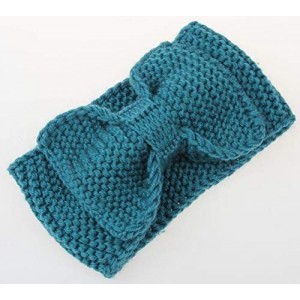 Headbands Women's Crochet Big Bow Knitted Winter Headband 2 - Skyblue - CU1870K2A3Q $9.27