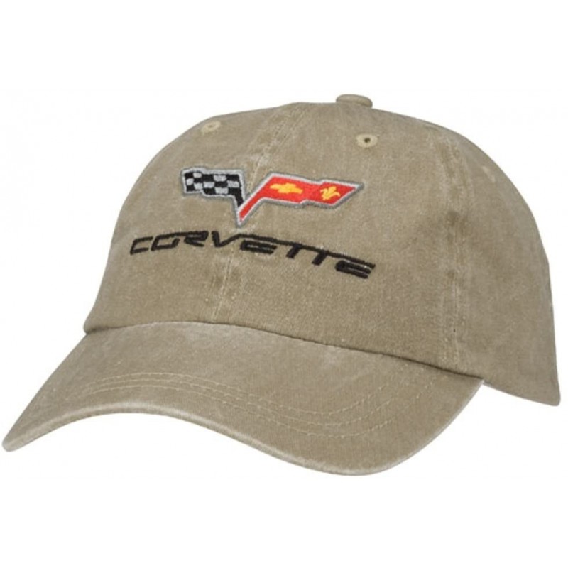 Baseball Caps C6 Corvette Khaki Hat - CG115RF4V9B $21.61