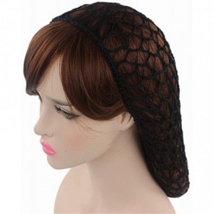 Skullies & Beanies Women Soft Rayon Snood Hat Hair Net Crocheted Hair Net Cap Mix Colors Dropshipping - Fw-12-white - C518S24...