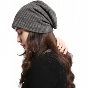 Skullies & Beanies Unisex Classic Slouchy Knit Beanie Plain Soft Warm Winter Ski Baggy Hats - Grey - C8187GLDRIG $7.64