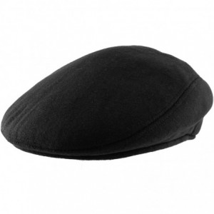 Newsboy Caps 100% Wool Flat Cap Cabbie Hat Gatsby Ivy Irish Hunting Newsboy Hunting Beret - Black(l) - C611UAGQXJR $26.15