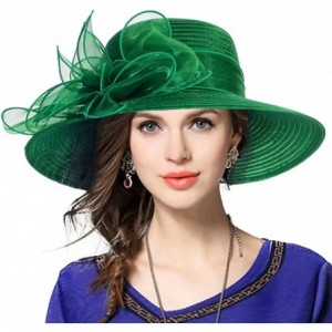 Bucket Hats Kentucky Derby Dress Church Cloche Hat Sweet Cute Floral Bucket Hat - Leaf-green - C418NGZS8NE $24.44