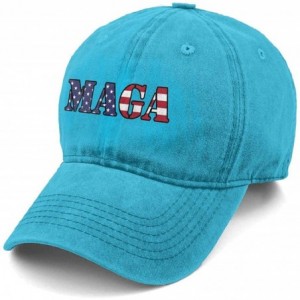 Baseball Caps MAGA American Flag New Men and Women Adult Comfort Adjustable Denim Hat Truck Baseball Cap - Blue - C918M65EDAA...