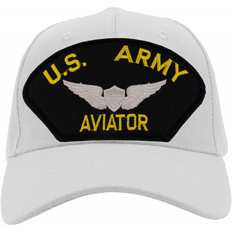 Baseball Caps US Army Aviator Hat/Ballcap Adjustable One Size Fits Most - White - CS18ICD66E4 $24.23