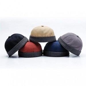 Skullies & Beanies Unisex Cotton Brimless Beanie Hat Adjustable Trendy Skull Cap Sailor Cap - Grey - CI18KWRSUZZ $12.83
