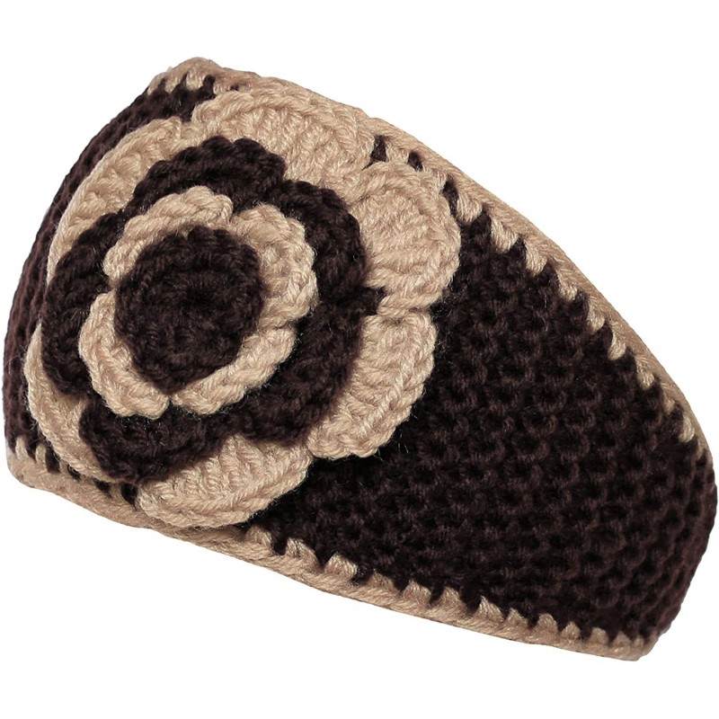 Headbands Winter Two Tone Flower Headband - 2-brown - C218LHIWS0D $10.53