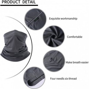 Balaclavas Face Cover Scarf - Sun Protection Neck Gaiter - Fishing Face Mask - Black + Gray - CT18KS7TOMZ $16.86