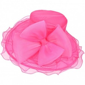 Sun Hats Women's Church Kentucky Derby Cap British Tea Party Wedding Hat - Dot-rose - CY17YKYUDRM $31.49