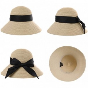 Sun Hats Floppy Straw Sun Hat UPF 50 Wide Brim Beach Summer Hats Packable - (Hat + Detachable Face Shield)_00763beige - C1198...