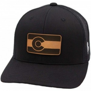 Baseball Caps 'The Colorado' Leather Patch Hat Curved Trucker - Camo - CL18IGR9GIE $26.47