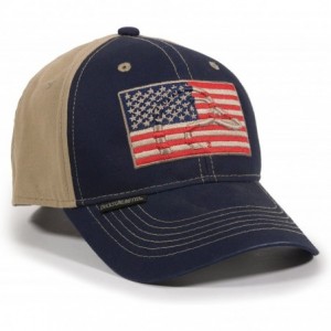Baseball Caps Unisex-Adult American Flag- Navy/Khaki- Adult - CY189K5T4T7 $15.13