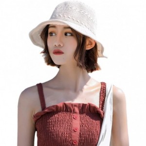 Sun Hats Women Large Brim Sun Hats Foldable Beach Sun Visor UPF 50+ for Travel - Bucket Hat-beige - CR18SX0QZN8 $13.72