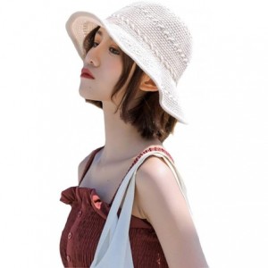 Sun Hats Women Large Brim Sun Hats Foldable Beach Sun Visor UPF 50+ for Travel - Bucket Hat-beige - CR18SX0QZN8 $13.72