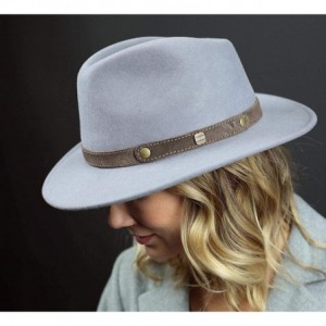 Fedoras Classic Traveller II Wool Felt Fedora Hat Packable Water Repellent - Gris-clair - CI18CNE3TXQ $53.63