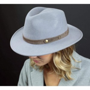 Fedoras Classic Traveller II Wool Felt Fedora Hat Packable Water Repellent - Gris-clair - CI18CNE3TXQ $53.63