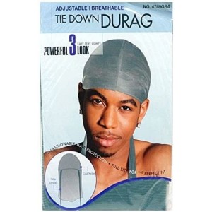 Baseball Caps Du-Rag Tie Down Cap with Tail - Wave Builder Hat- One Size - Gray - C912F2P3DIZ $10.14