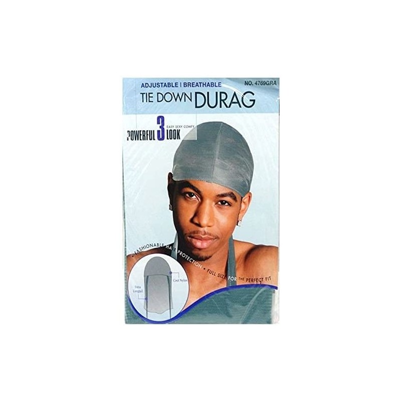 Baseball Caps Du-Rag Tie Down Cap with Tail - Wave Builder Hat- One Size - Gray - C912F2P3DIZ $10.14