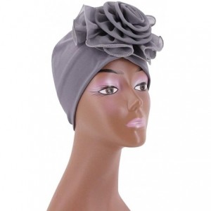 Sun Hats Shiny Metallic Turban Cap Indian Pleated Headwrap Swami Hat Chemo Cap for Women - Gray African Flower - CL198USOEN6 ...