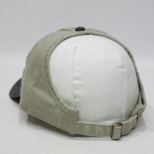 Baseball Caps Ponytail Open Back Washed Cotton Adjustable Baseball Cap - Black/Khaki - CW126053MO1 $8.88