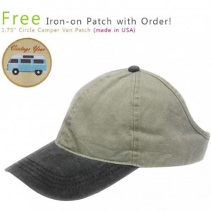 Baseball Caps Ponytail Open Back Washed Cotton Adjustable Baseball Cap - Black/Khaki - CW126053MO1 $8.88