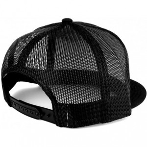 Baseball Caps Flexfit Oversize XXL Structured Blank 5 Panel Flatbill Snapback Mesh Cap - Black - CK18LNIHUKY $15.22